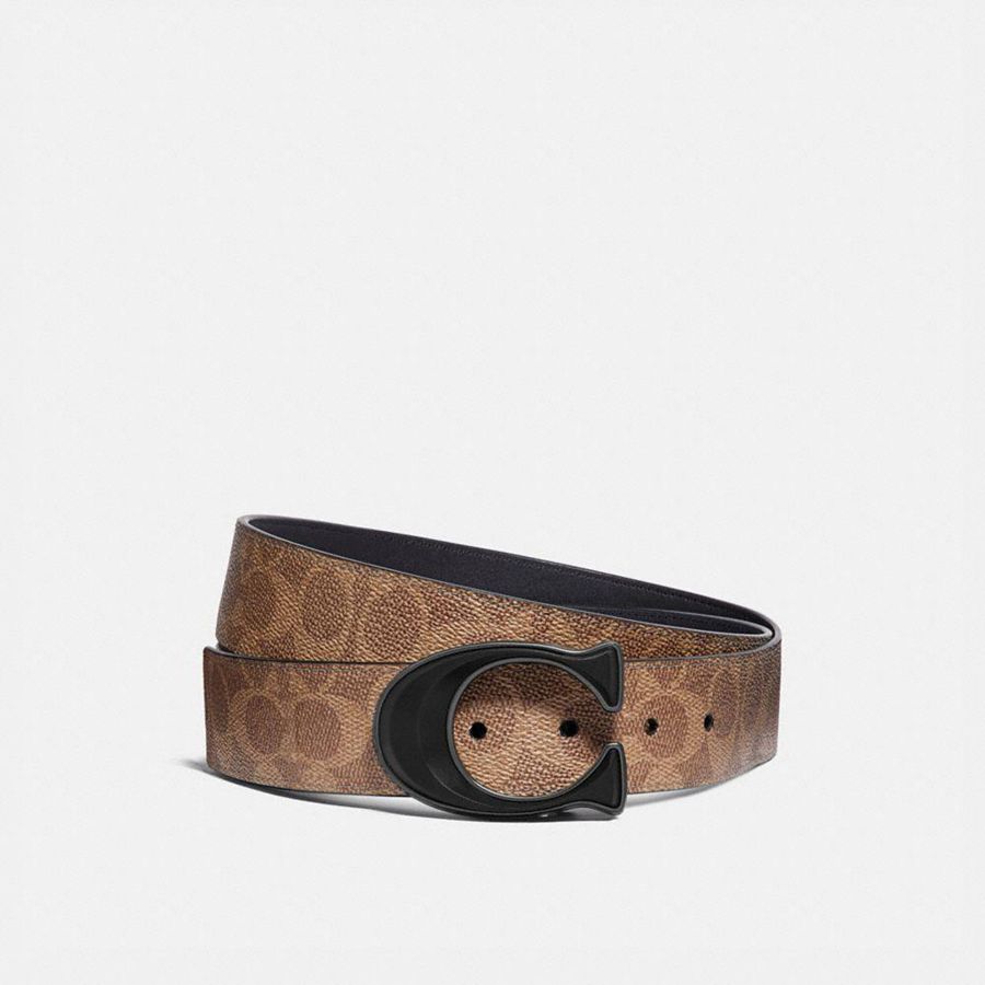 Brown Men COACH® Signature Buckle Cut To Size Reversible, 38 Mm Belts | 81046SYOJ