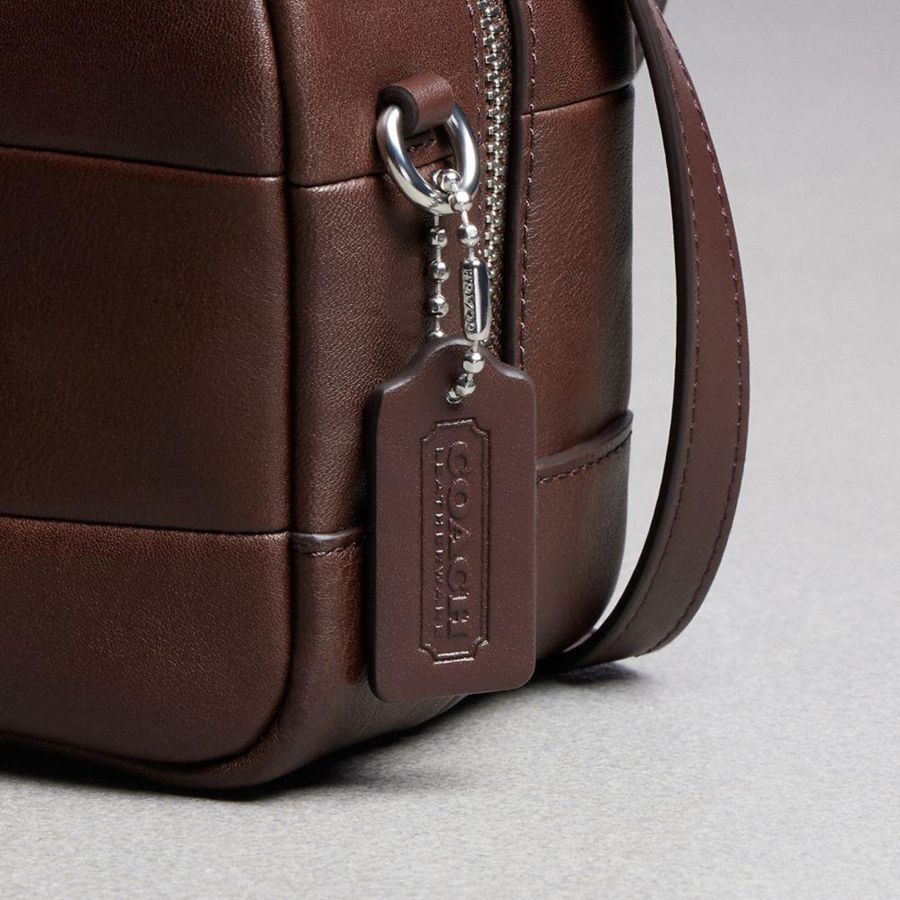 Brown Women COACH® Alter/Ego Satchel In Checkerboard Upcrafted Leather Tote Bags | 87923KFTM