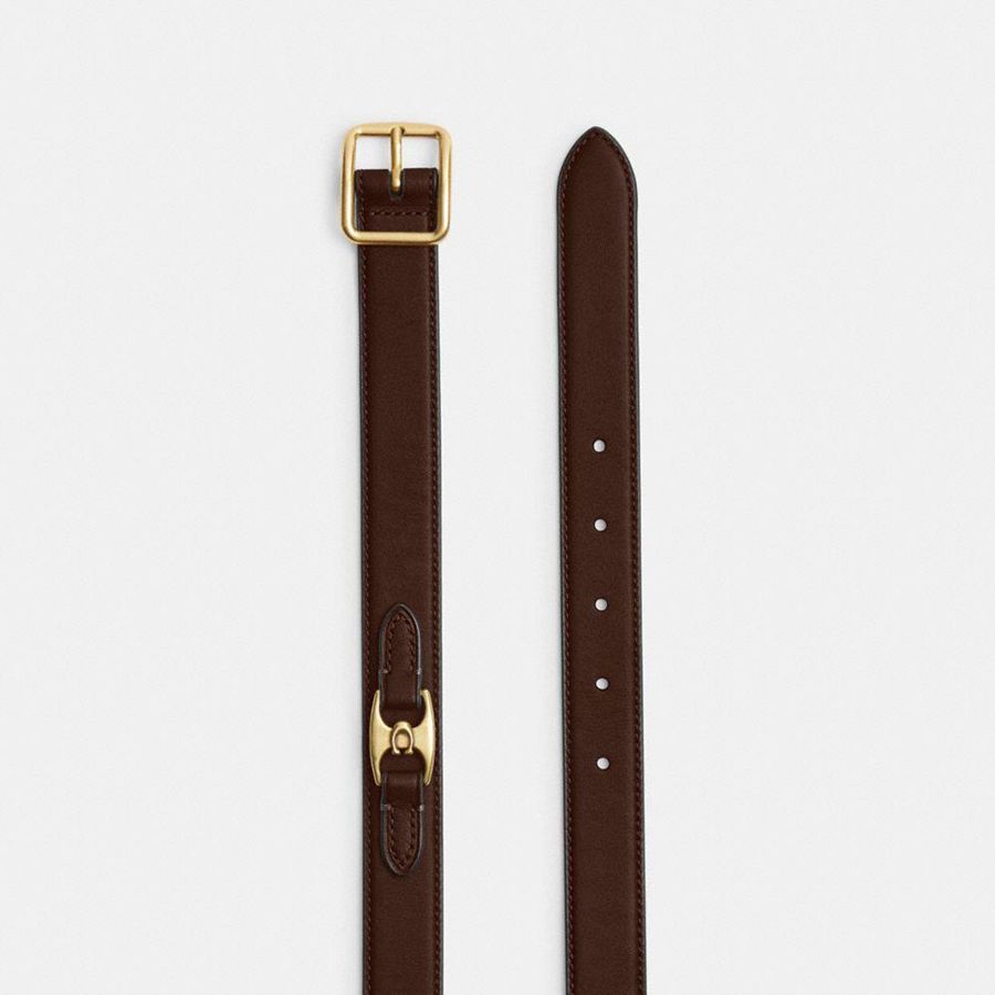 Brown Women COACH® Classic Buckle With Hip Detail, 25 Mm Belts | 07612NVJQ