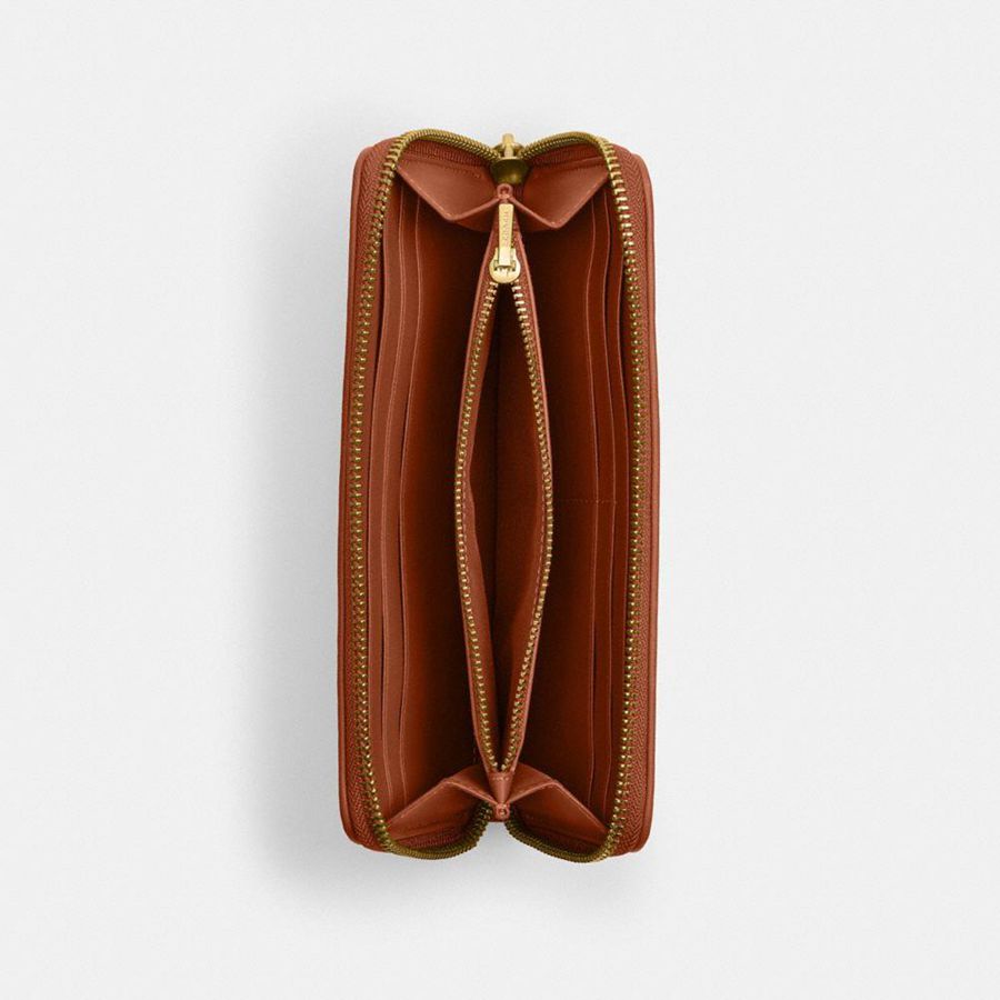 Brown Women COACH® Essential Slim Accordion Zip In Signature Jacquard Wallet | 76425SJKF