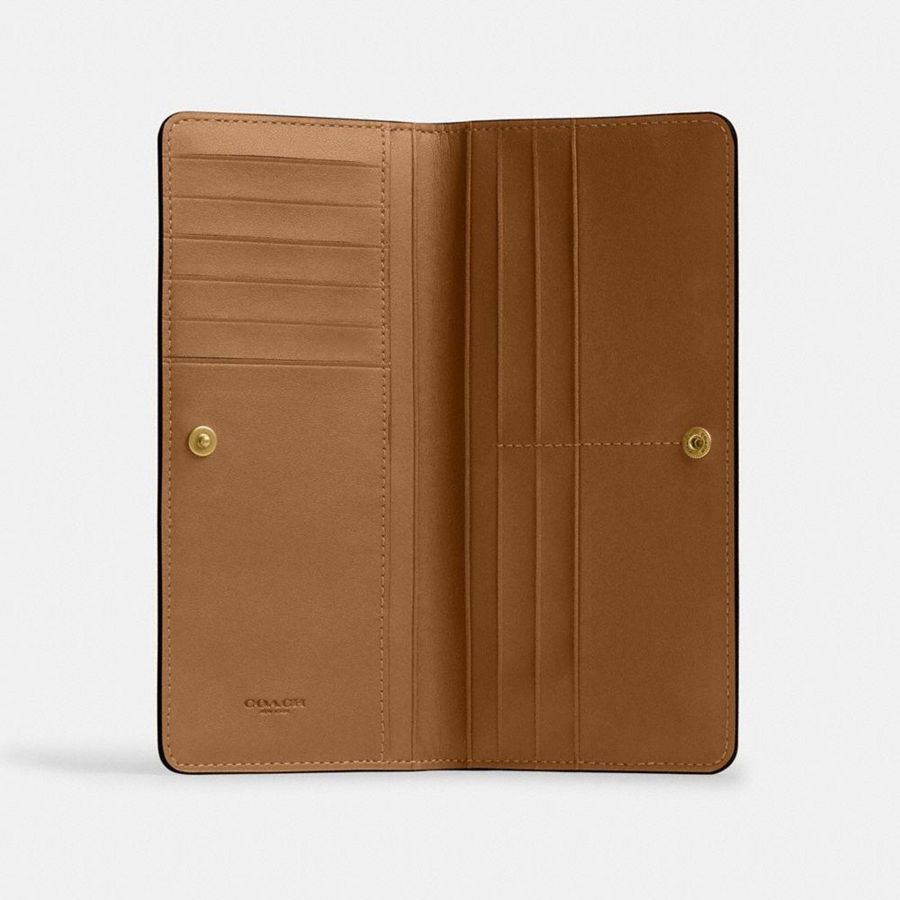 Brown Women COACH® Essential Slim Wallet | 63708CNDQ