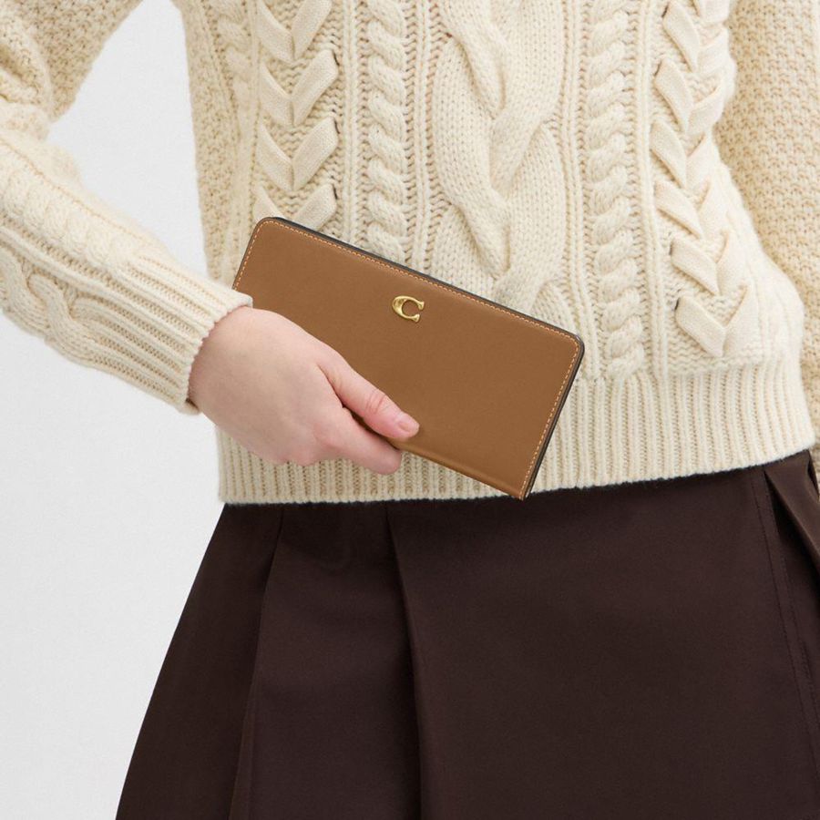 Brown Women COACH® Essential Slim Wallet | 63708CNDQ
