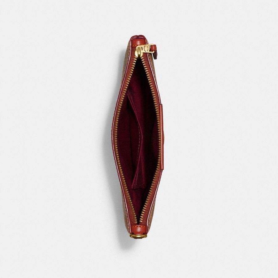 Brown Women COACH® Essential Small Wristlet In Signature Canvas Wallet | 72906NSMD