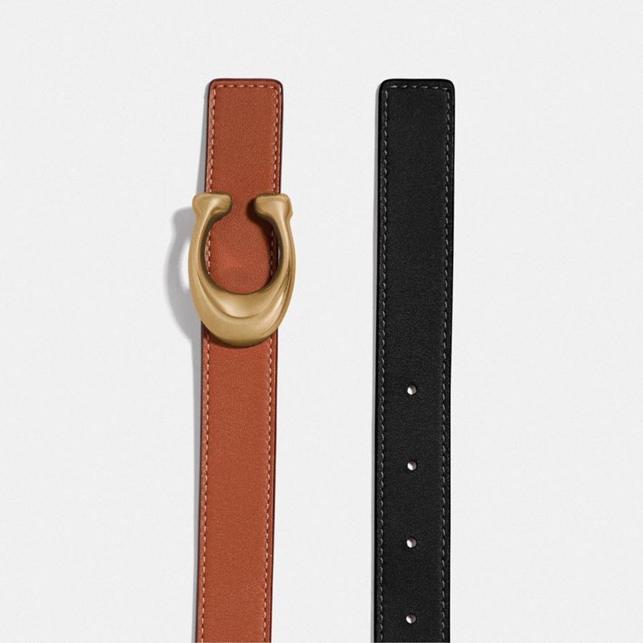 Brown Women COACH® Hardware Reversible, 25 Mm Belts | 80415DBUQ