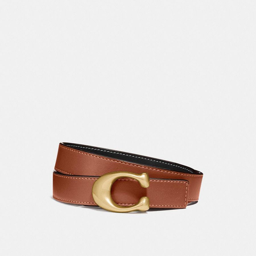 Brown Women COACH® Hardware Reversible, 25 Mm Belts | 80415DBUQ