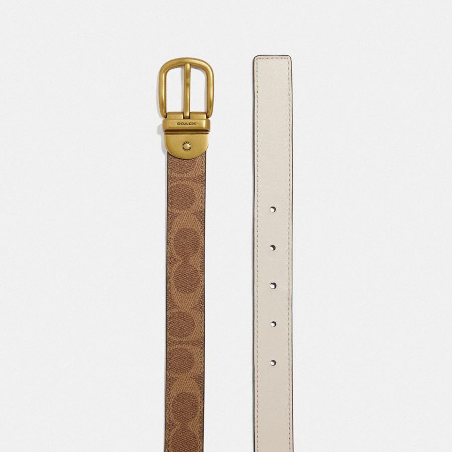 Brown Women COACH® Harness Buckle Reversible, 25 Mm Belts | 95246EJZH