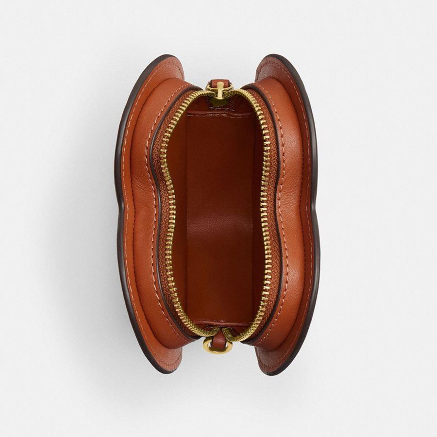 Brown Women COACH® Heart Coin Purse Wallet | 52148PJFA
