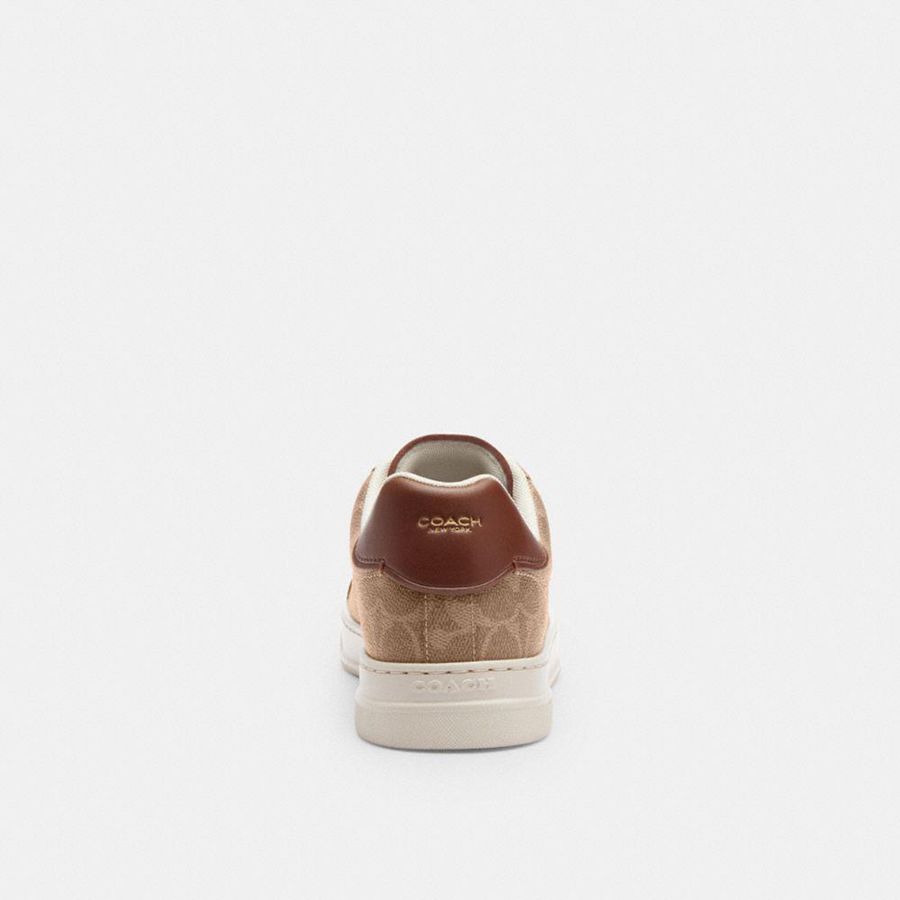 Brown Women COACH® High Line In Signature Canvas Sneakers | 48259PCDE