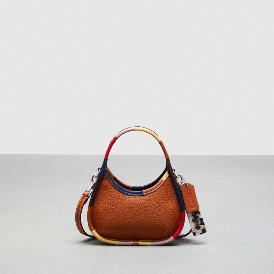 Brown Women COACH® Mini Ergo In Coachtopia Leather With Colorful Binding Crossbody Bag | 37192ZBSD
