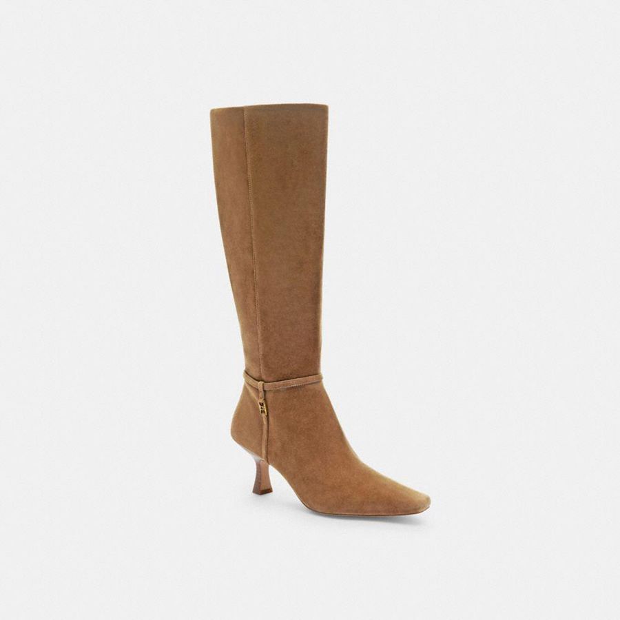 Brown Women COACH® Raquel Extended Calf Boots | 85064IAWX
