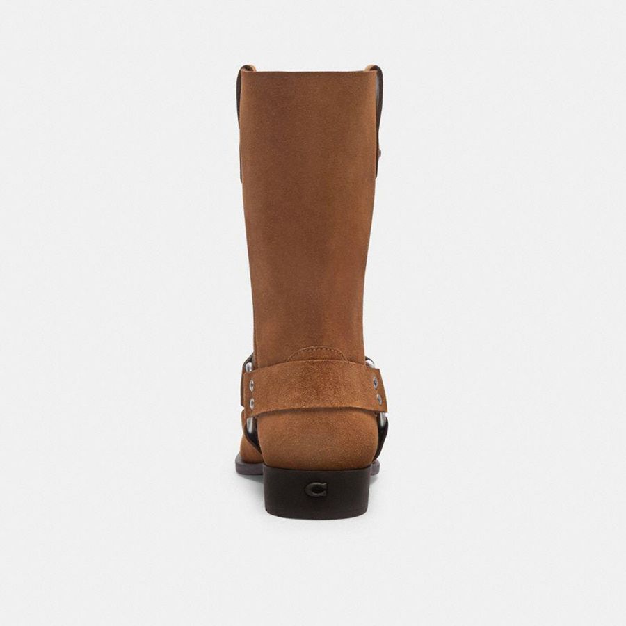 Brown Women COACH® Tara Biker Boots | 34871CGAQ