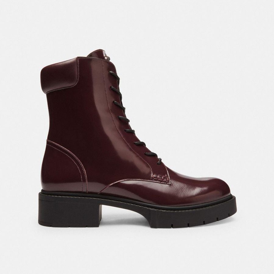 Burgundy Women COACH® Leightonie Boots | 28376IDHN