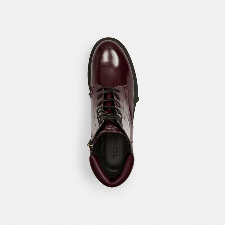 Burgundy Women COACH® Leightonie Boots | 28376IDHN