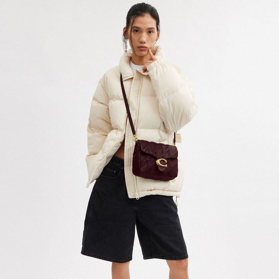 Burgundy Women COACH® Times Square Tabby With Quilting Shoulder Bag | 12608MAXP