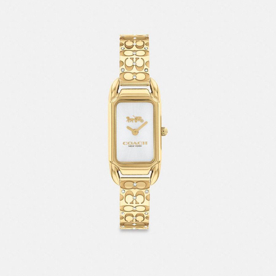 Gold Women COACH® Cadie, 17.5 Mm X 28.5 Mm Watches | 28457QPTM