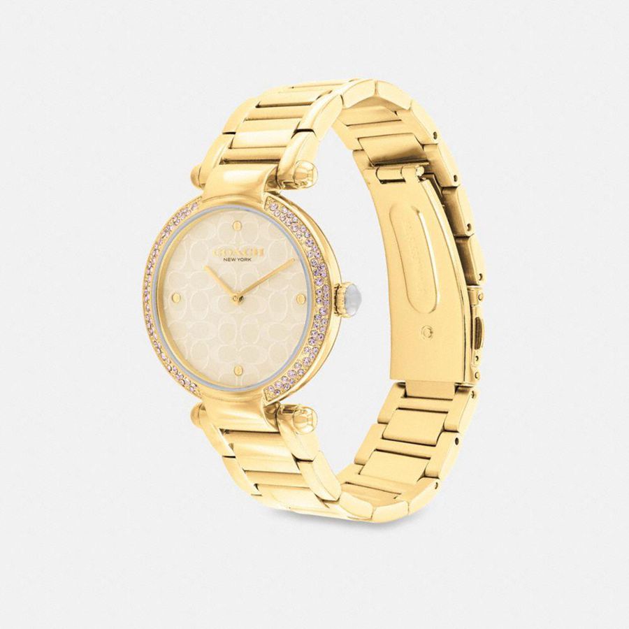 Gold Women COACH® Cary, 34 Mm Watches | 60875NLMG