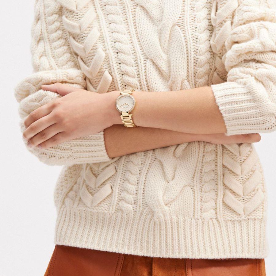 Gold Women COACH® Cary, 34 Mm Watches | 60875NLMG