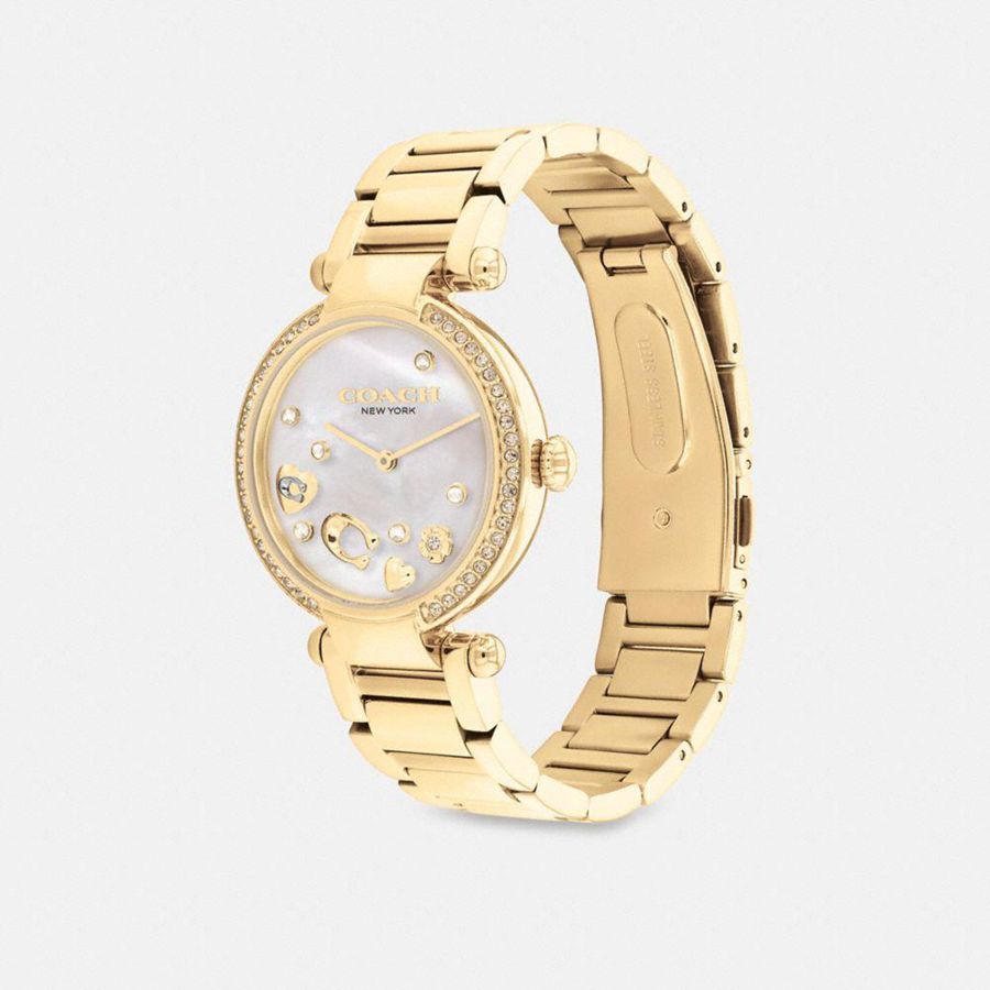 Gold Women COACH® Cary, 34 Mm Watches | 73084UDOK