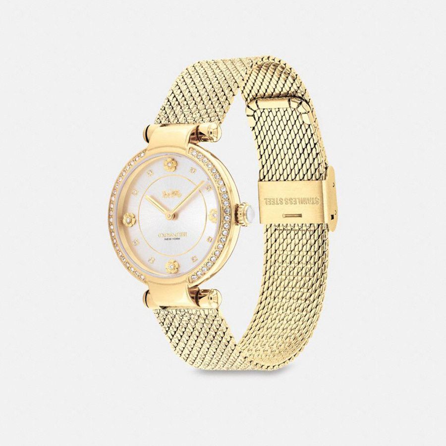 Gold Women COACH® Cary, 34 Mm Watches | 78640NZVY
