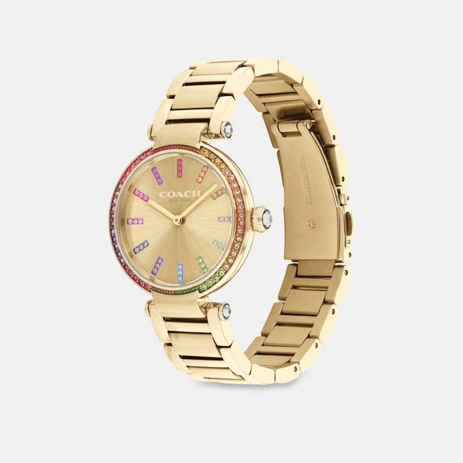 Gold Women COACH® Cary, 34 Mm Watches | 81594WEKH