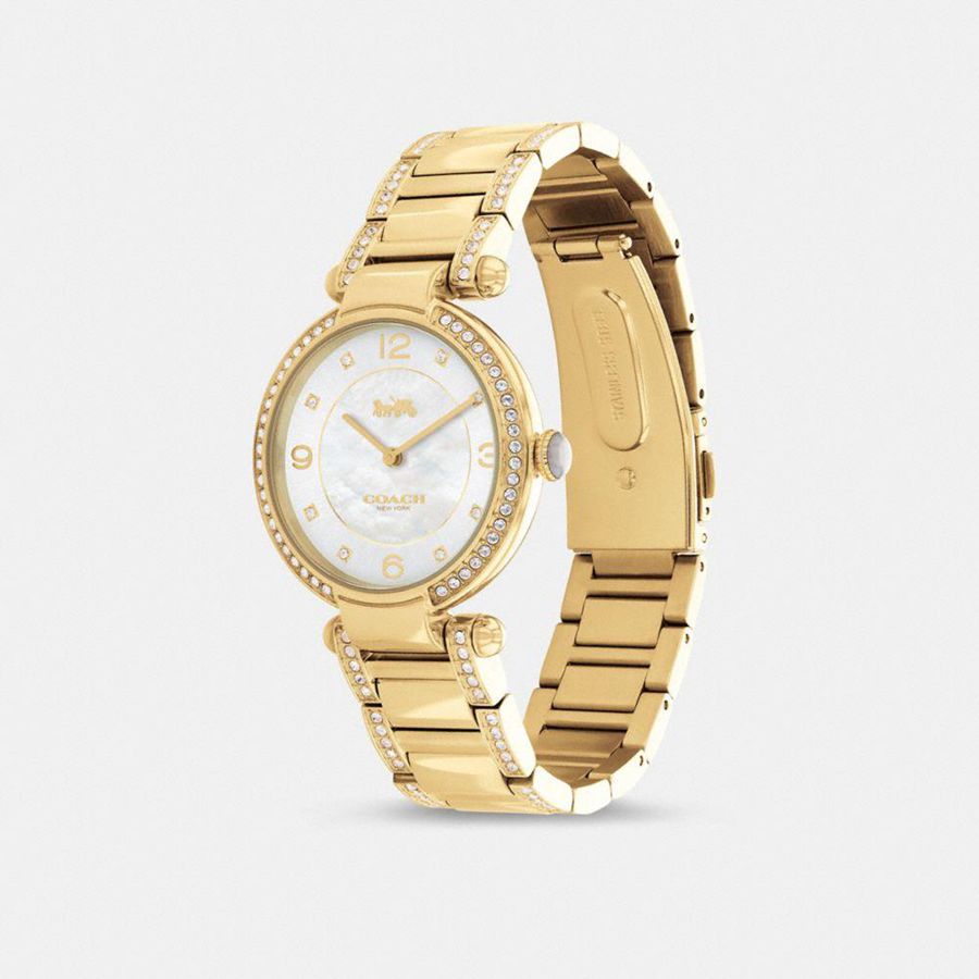 Gold Women COACH® Cary, 34 Mm Watches | 89426PXVN