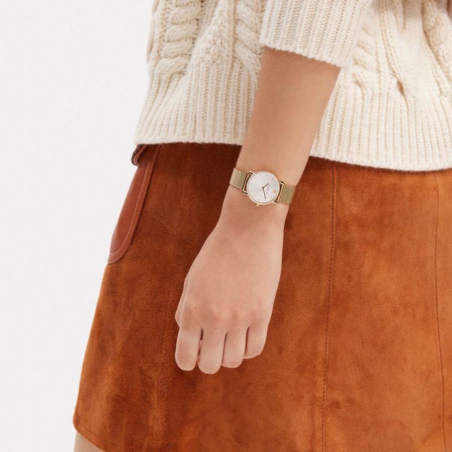 Gold Women COACH® Elliot, 28 Mm Watches | 39651BVCG