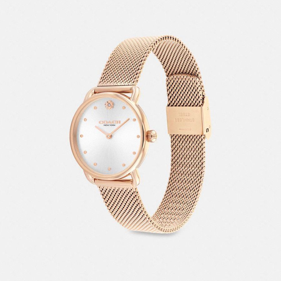 Gold Women COACH® Elliot, 28 Mm Watches | 42615JKQM