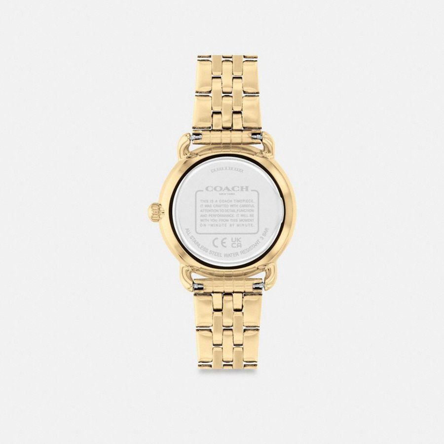 Gold Women COACH® Elliot, 28 Mm Watches | 83547DRNJ