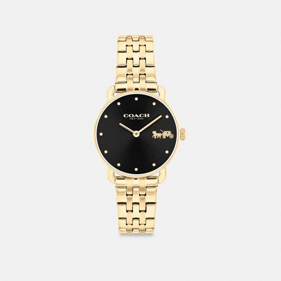 Gold Women COACH® Elliot, 28 Mm Watches | 83547DRNJ