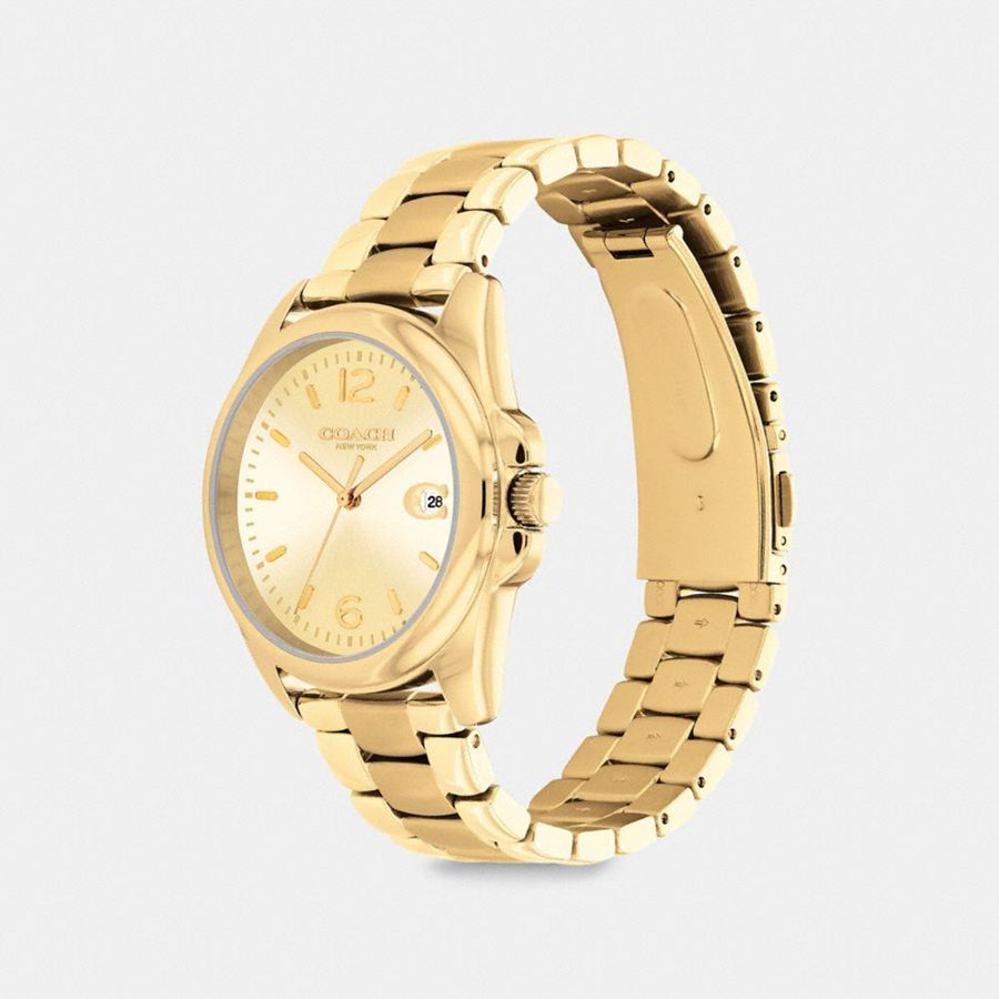 Gold Women COACH® Greyson, 36 Mm Watches | 43270QIJV