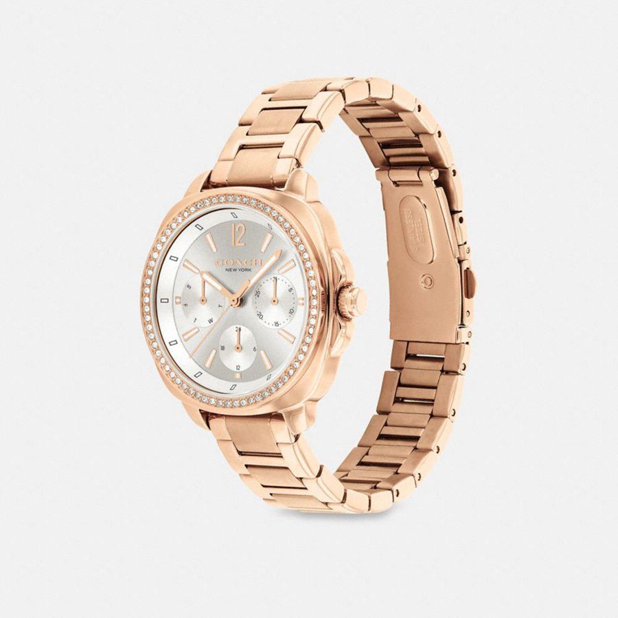 Gold Women COACH® Kitt Chronograph, 34 Mm Watches | 46807ISPJ