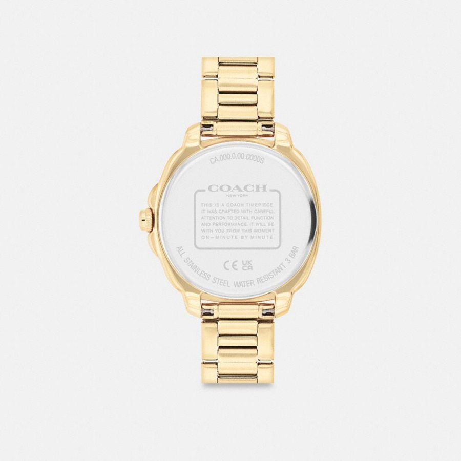 Gold Women COACH® Kitt Chronograph, 34 Mm Watches | 78296OMUZ