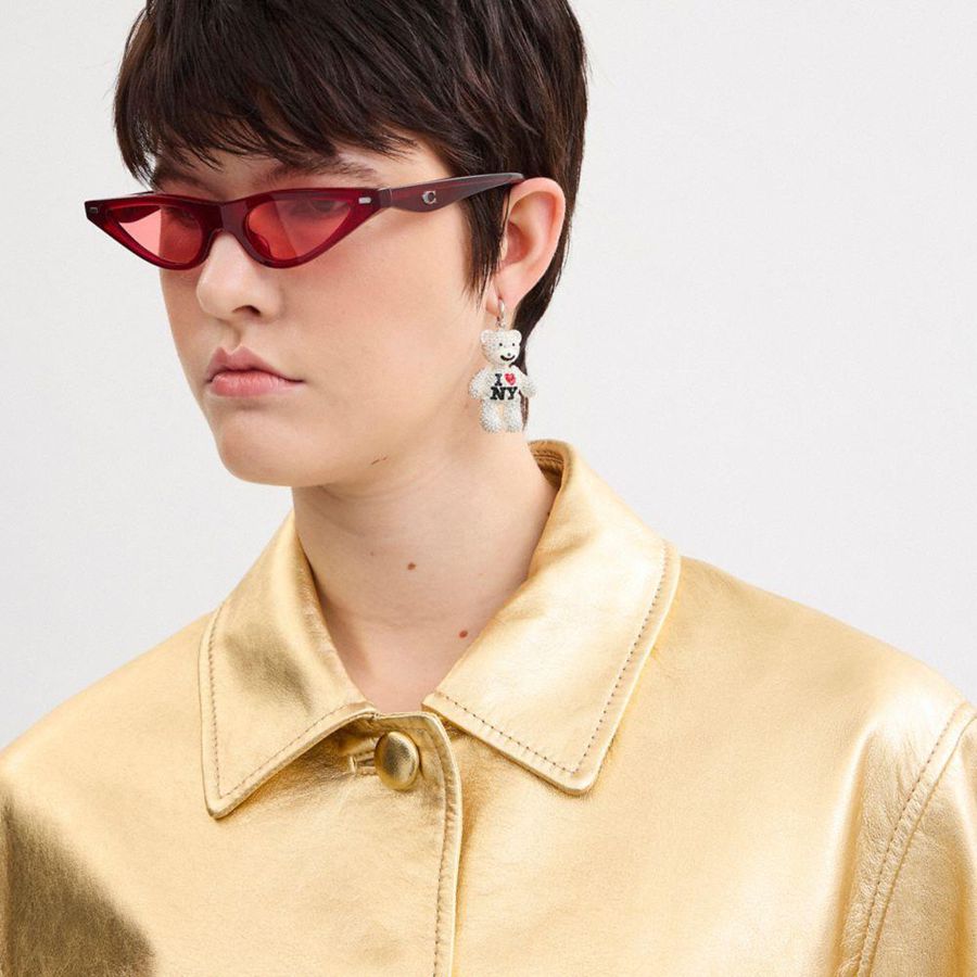 Gold Women COACH® Leather Jacket | 76485WAQN