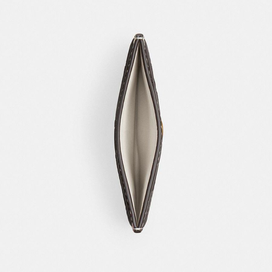 Gold Women COACH® New Year Essential Card Case With Quilting Wallet | 20368CNPA