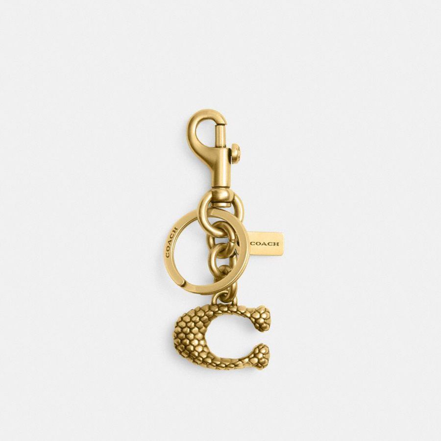 Gold Women COACH® New Year Signature Snake Bag Charms | 97542JUBK