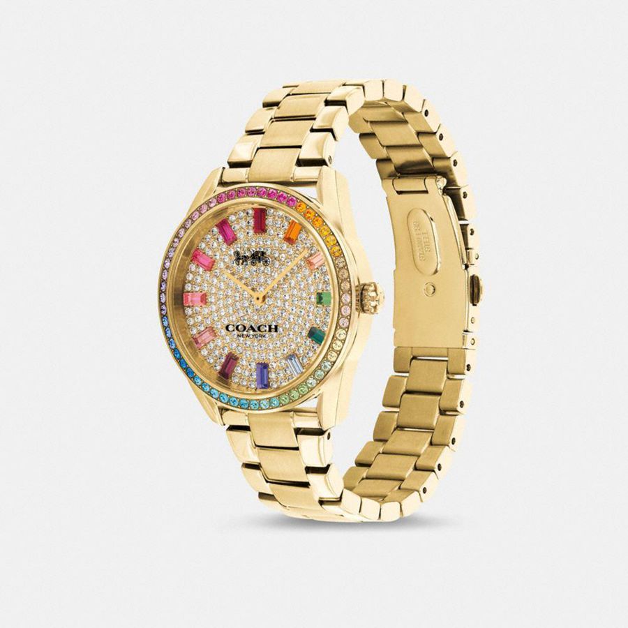 Gold Women COACH® Preston, 36 Mm Watches | 58023FGJP