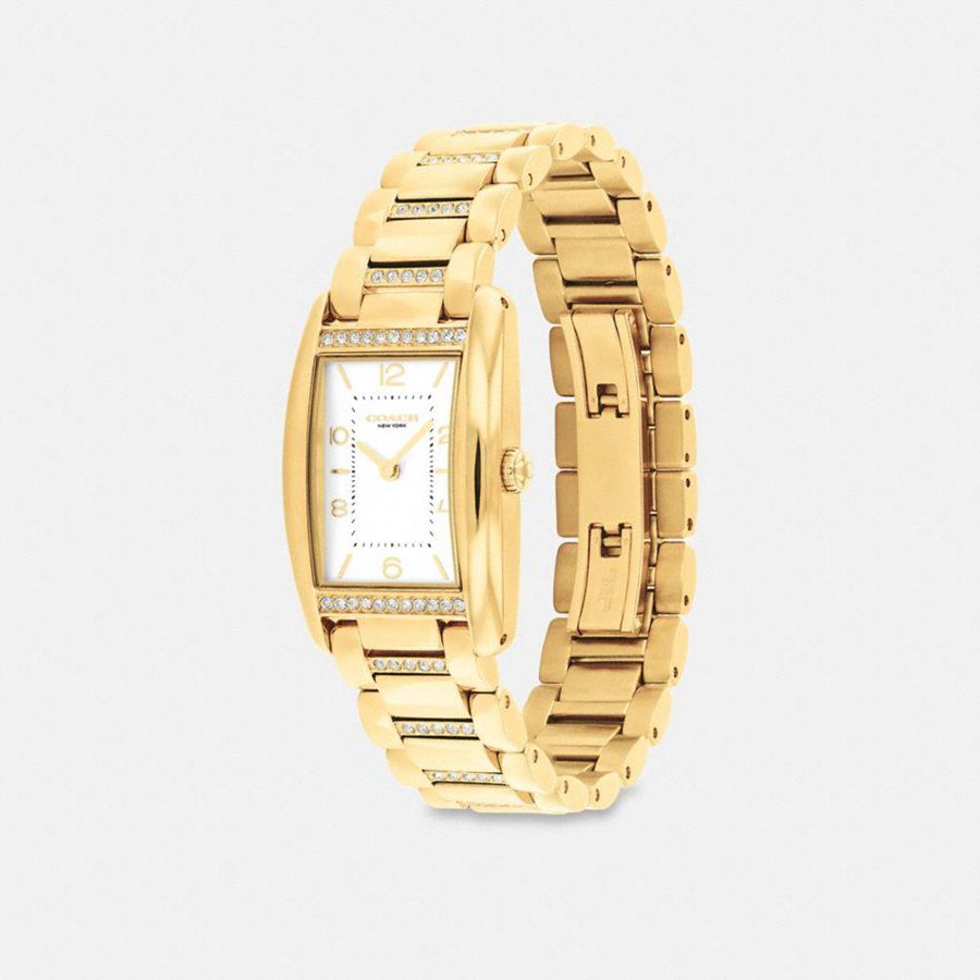 Gold Women COACH® Reese, 35 Mm X 24 Mm Watches | 80791JYML
