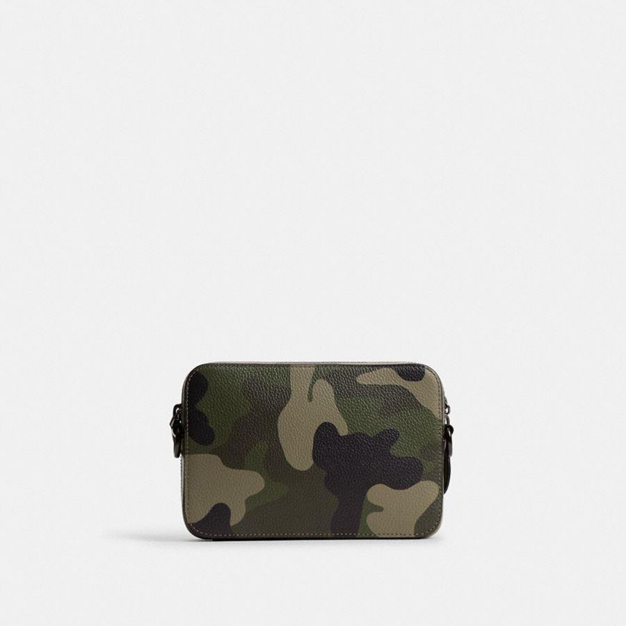 Green Men COACH® Charter 19 With Camo Print And Coach Graphic Crossbody Bag | 54923JQDO