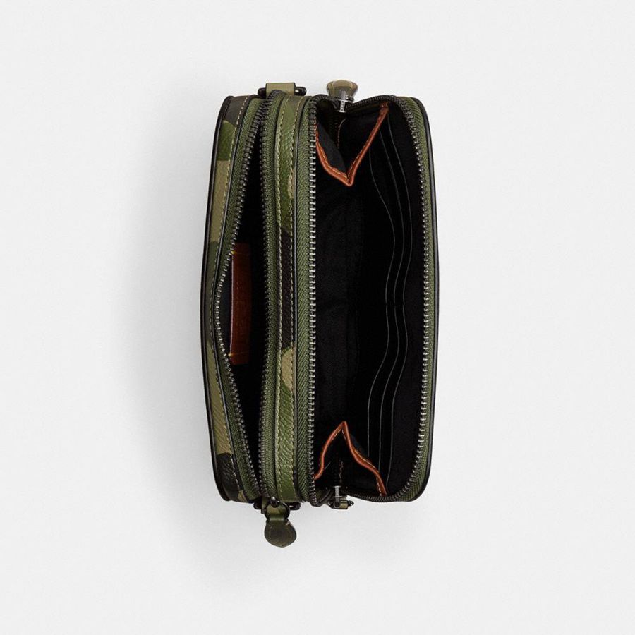 Green Men COACH® Charter 19 With Camo Print And Coach Graphic Crossbody Bag | 54923JQDO