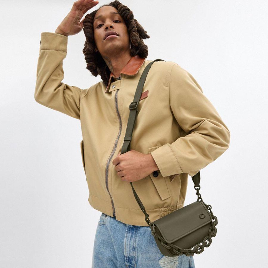 Green Men COACH® Charter Flap 18 Crossbody Bag | 29801CMPL