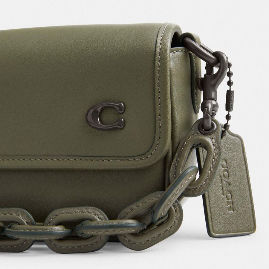 Green Men COACH® Charter Flap 18 Crossbody Bag | 29801CMPL