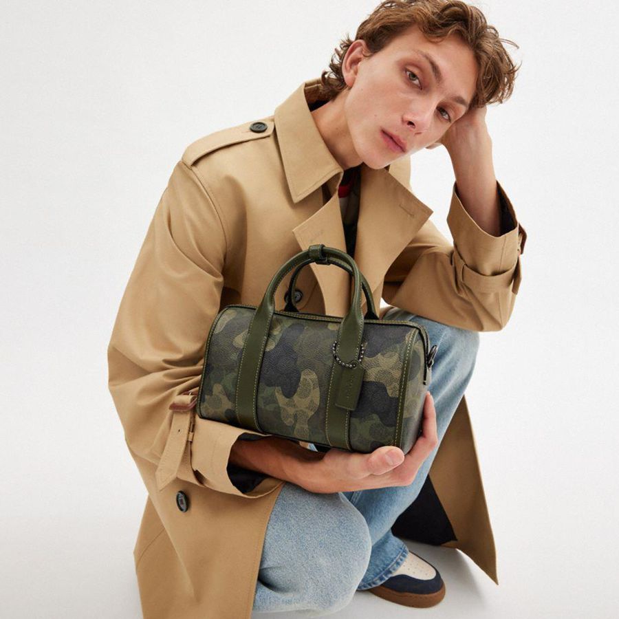 Green Men COACH® Gotham Duffle 24 In Signature Camo Print Crossbody Bag | 16932MXDI