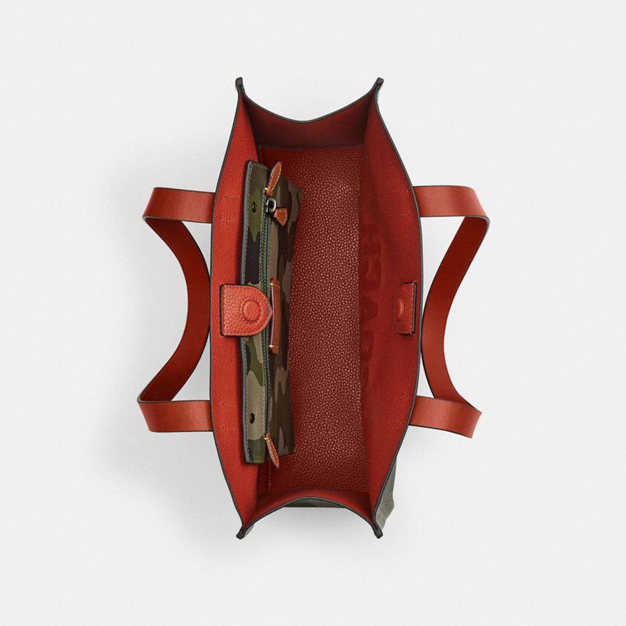 Green Men COACH® Relay 34 With Camo Print And Coach Graphic Tote Bags | 87239CQYS