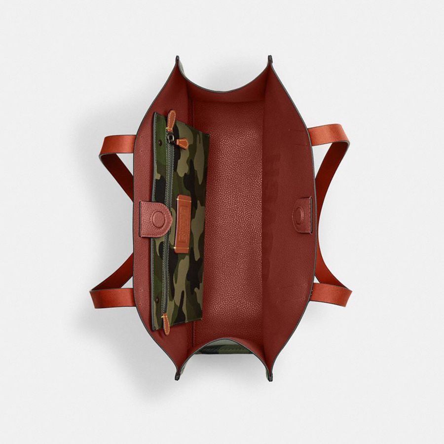 Green Men COACH® Relay With Camo Print And Coach Graphic Tote Bags | 54619BDZK