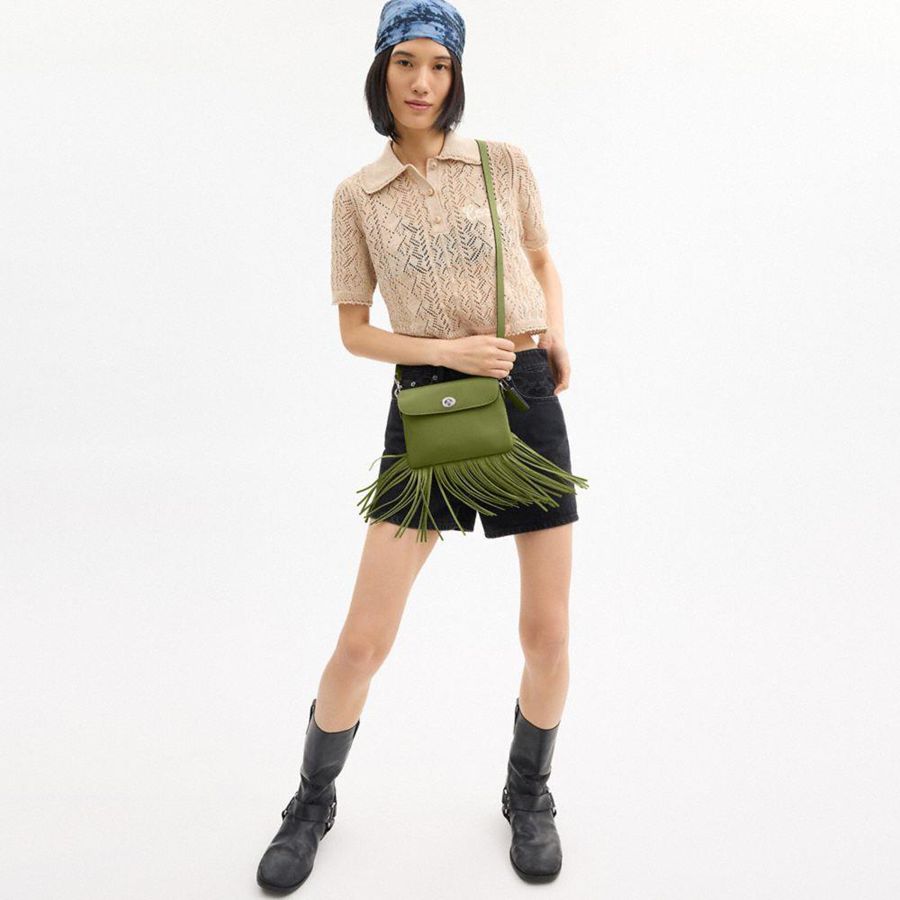 Green Women COACH® 1964 Fringe Crossbody Bag | 92871CVTX