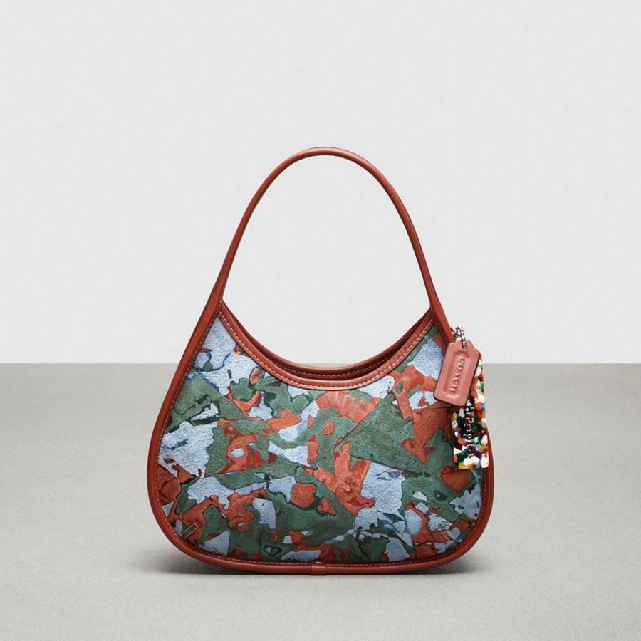 Green Women COACH® Ergo In Upcrushed Upcrafted Leather Hobo Bag | 14932JUSI
