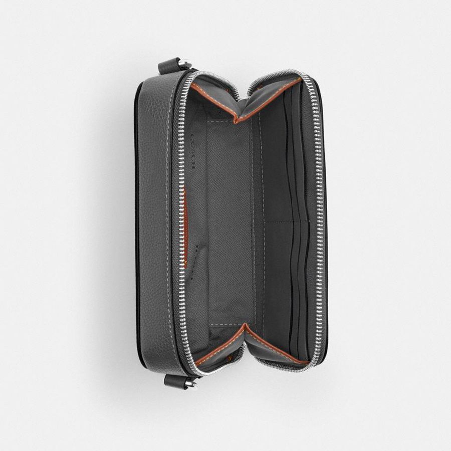 Grey Men COACH® Charter Slim With Coach Graphic Crossbody Bag | 60234XPCE