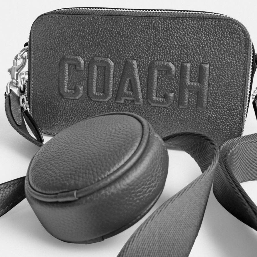 Grey Men COACH® Charter Slim With Coach Graphic Crossbody Bag | 60234XPCE