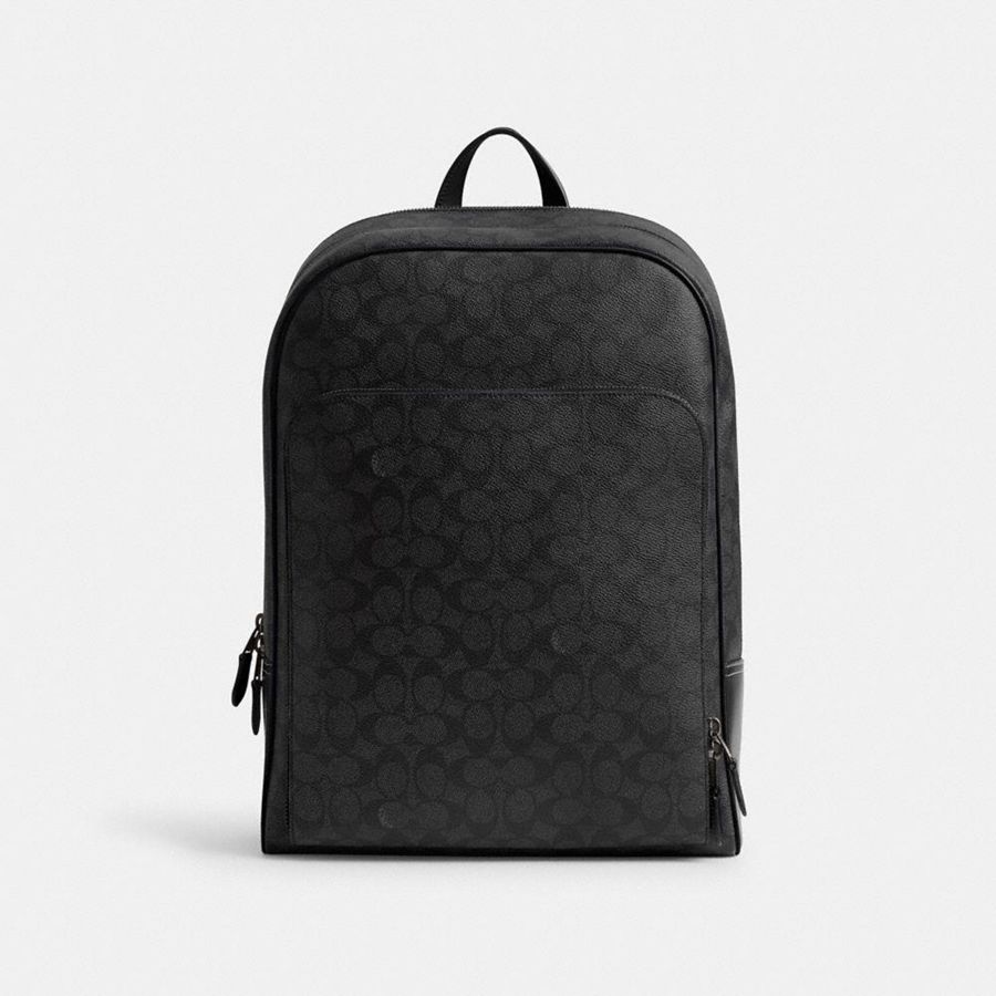 Grey Men COACH® Gotham In Signature Canvas Backpack | 82706JZKL