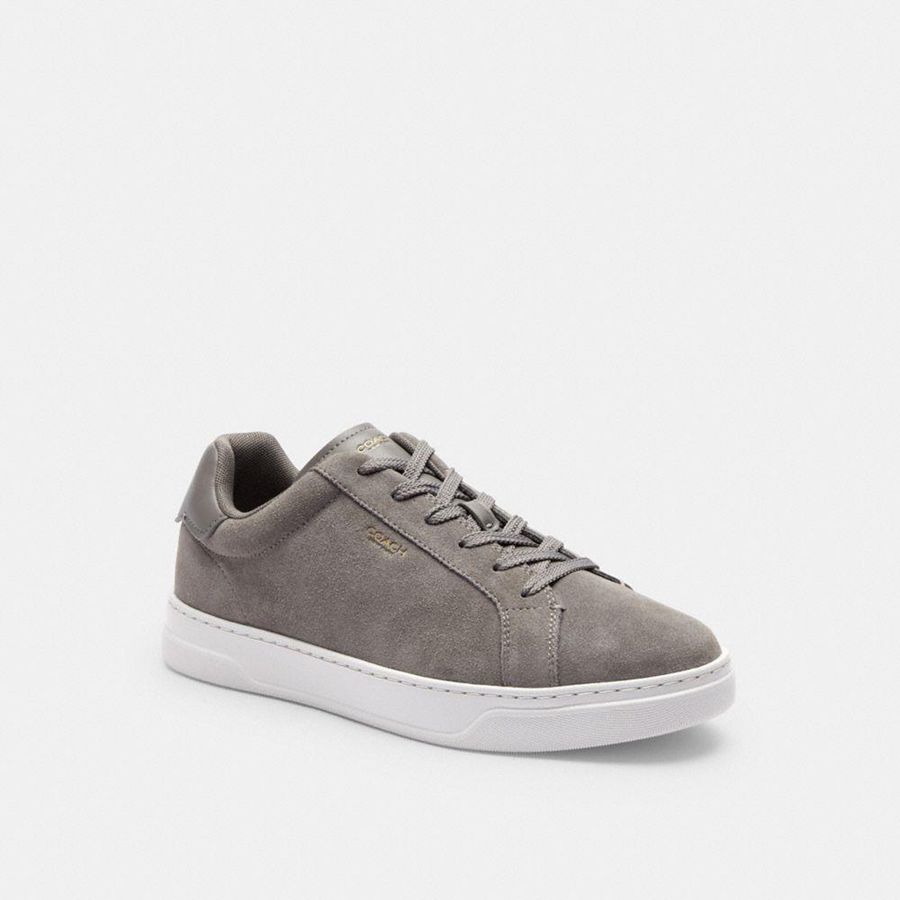 Grey Men COACH® High Line Sneakers | 51378ZWFK